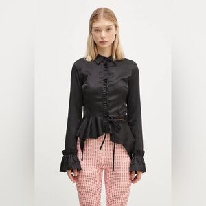 Ottolinger shirt Rouched Longsleeve Blouse Size M